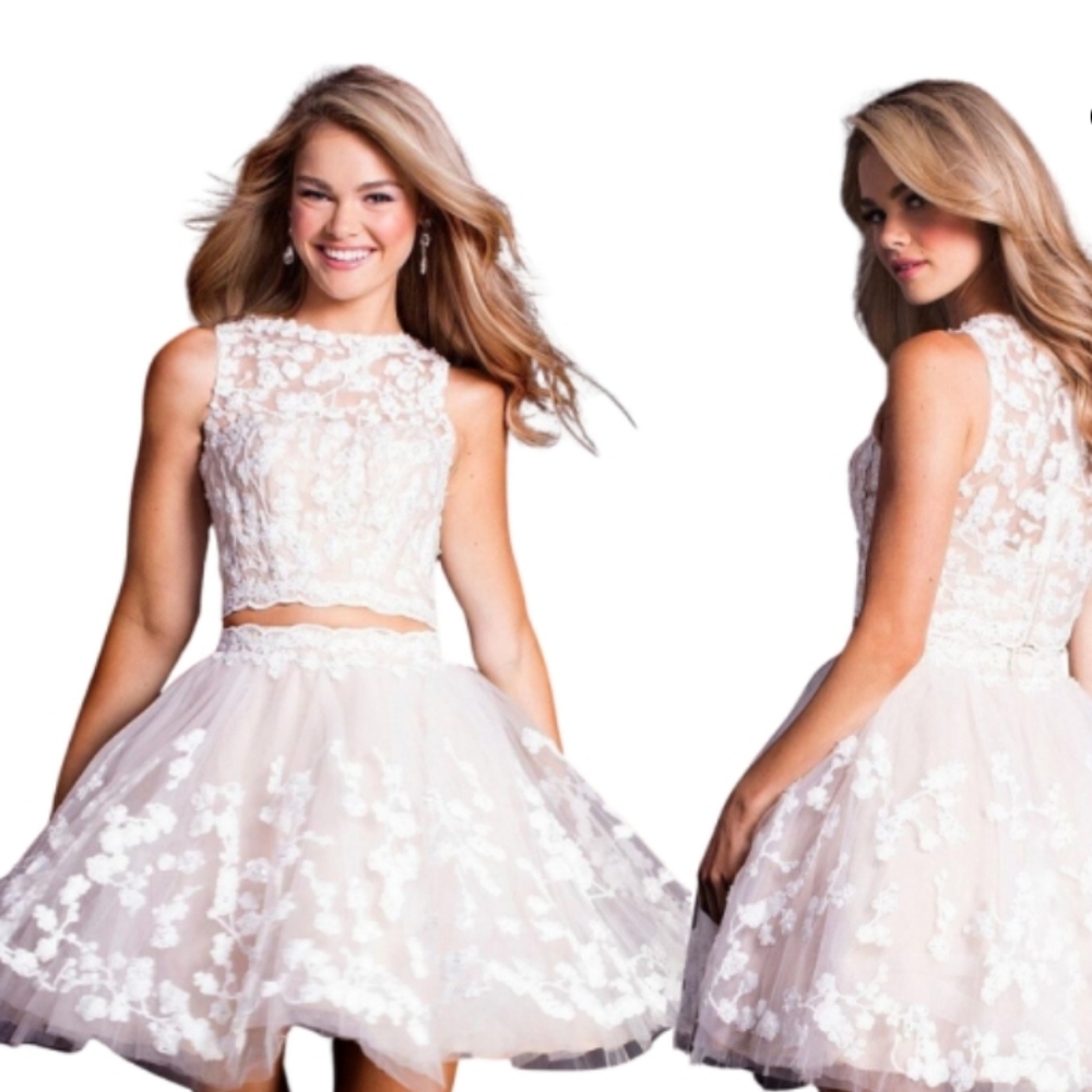 NWT Jovani Two Piece Embossed Dress